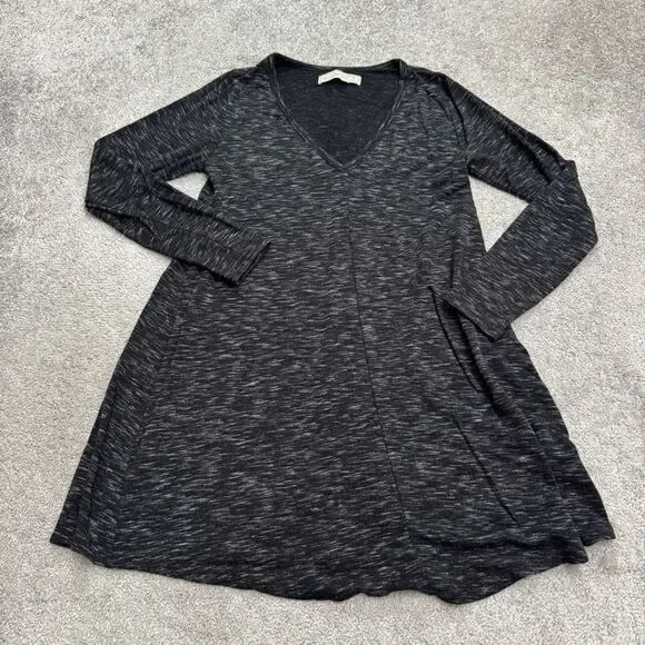 Abercrombie & Fitch Super Soft Swing LS Mini Dress Womens Small Dark Gray V-Neck