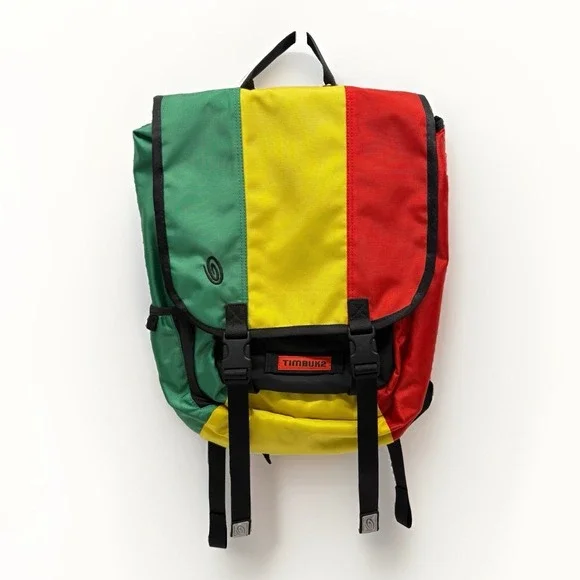Timbuk2 Rasta Green Yellow Red Laptop Backpack Messenger Style Travel School Bag