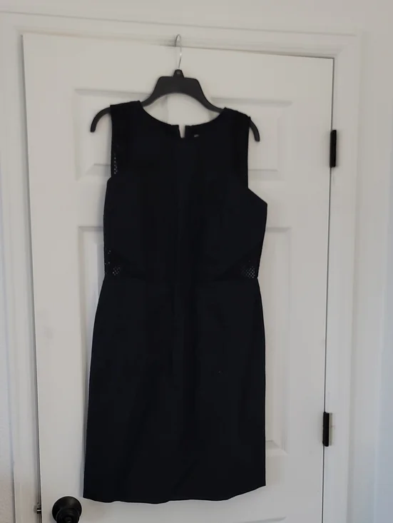 LOFT Sleeveless Navy Midi Sheath Dress