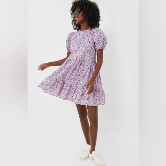 Tuckernuck Hyacinth House Lilac Floral Zip Front Ellie Mini Dress