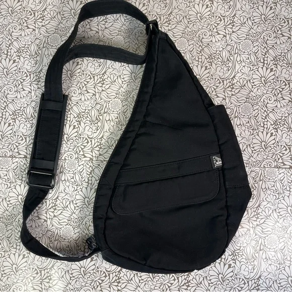 AmeriBag Black Nylon Shoulder Bag Sling Purse