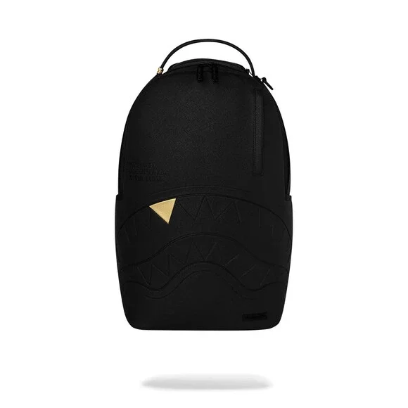 Sprayground The Golden Fang Shark Backpack Unisex OS Black Shoulder Strap SPR288