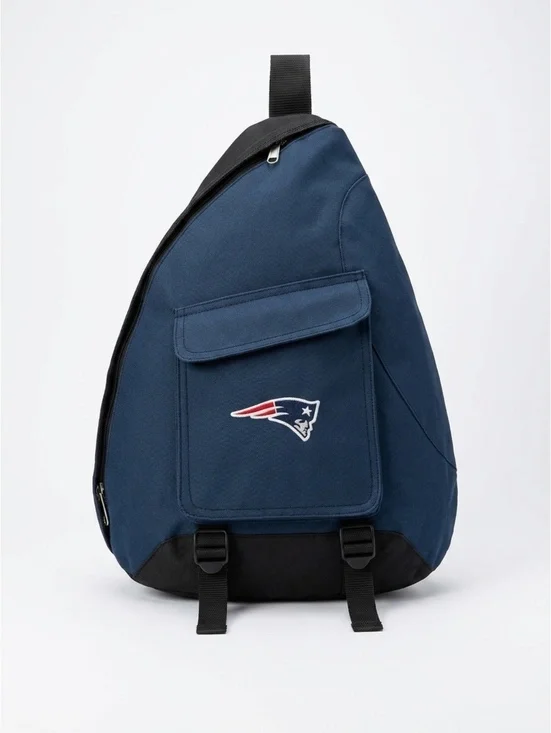 New England Patriots Sling Backpack Navy Blue and Black