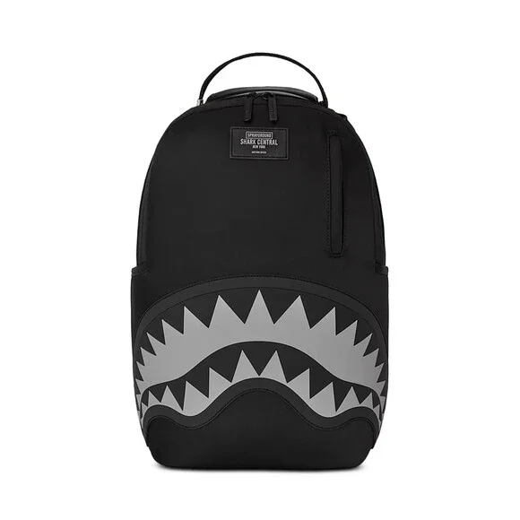Sprayground Shark Central Embossed Backpack Unisex Black Shoulder Strap SPR284
