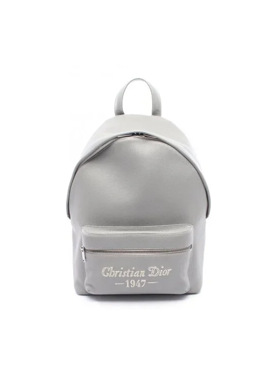 Dior Backpack Rider Gray White Leather