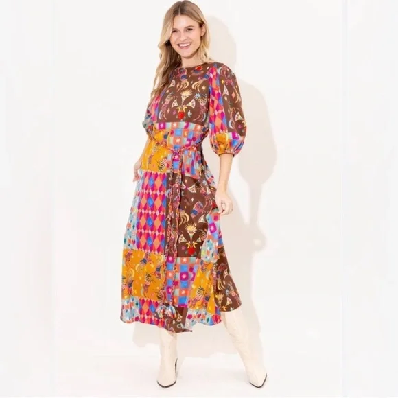 NWT Alden Adair Clover Triple Crown Dress - Size XS