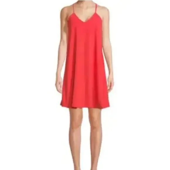 Nicole Miller New York Sleeveless Swing Cocktail Mini Dress Coral Pink size 4