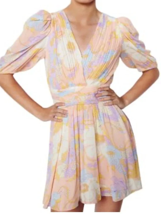 Ba&sh Noam floral print mini dress‎ in a pastel colorway size 1/s