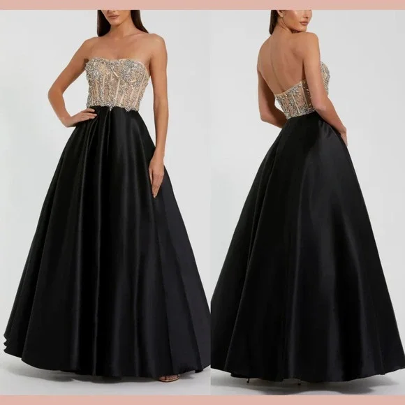 ALTERED MAC DUGGAL 20701 Strapless‎ Embellished Bustier Ball Gown J2193