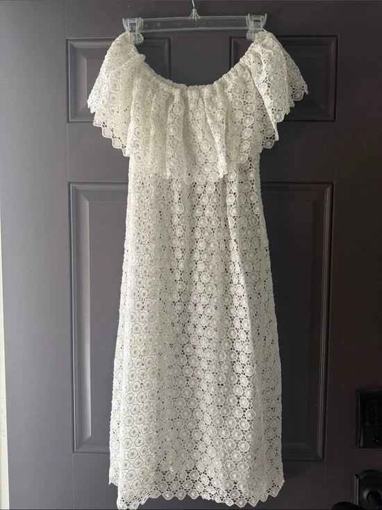 Eberjey Mediterranean Dream Elaina Midi Cloud Dress Size Medium Crochet