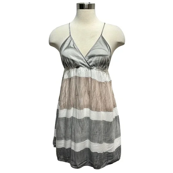 Hard Tail Ombre Sundress Women XS Neutral Open Back Beach Vacation Festival Boho