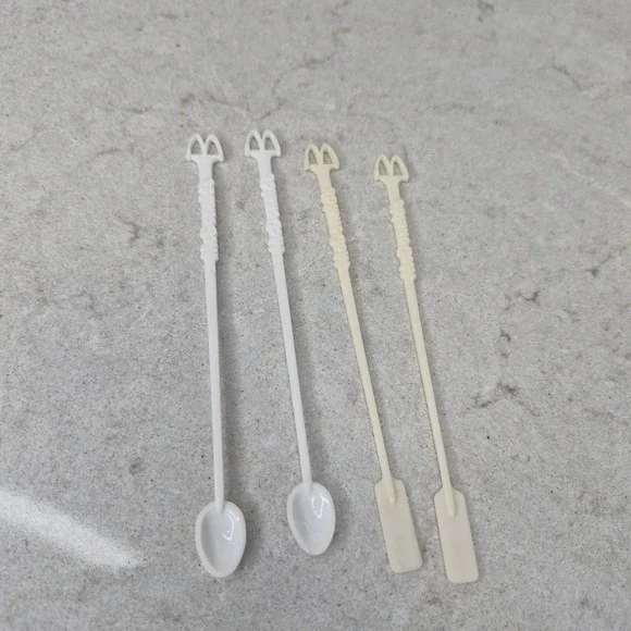 Vintage‎ Lot 4 McDonald's McSpoon Coffee Stir Spoon Stirrer Swizzles