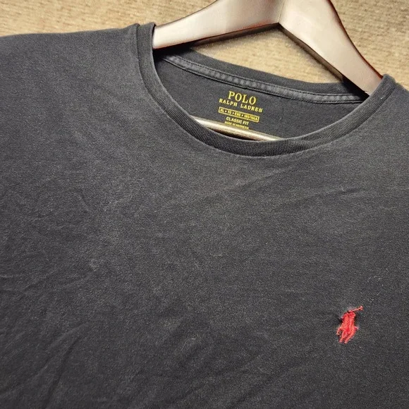 Polo Ralph Lauren T-Shirt Mens XL Navy Blue Red Pony Classic Fit Short Sleeve
