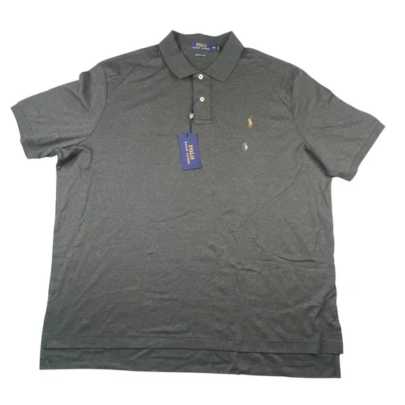 Polo Ralph Lauren Mens Pima Soft Touch Polo Shirt Avery Grey XXL NEW NWT