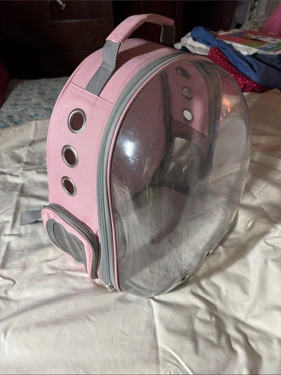 Pink Transparent Bubble Backpack Pet Carrier