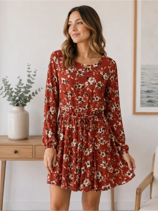 Emma & Michele - Beautiful Floral Dress with Tie Waist - Brand new!