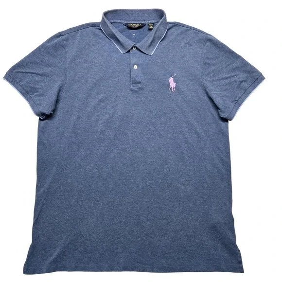 Polo‎ Golf Ralph Lauren Polo Shirt Mens XL Blue Pro Fit Big Pony Casual Peru