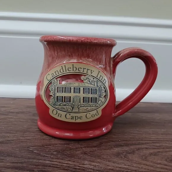 DENEEN POTTERY Handthrown Candleberry‎ Inn on Cape Cod Mass Pink Coffee Mug