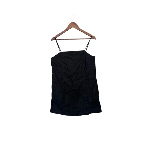 Madewell Black Linen Spaghetti Strap Dress Tank Top 10 Summer Y2K Minimalist