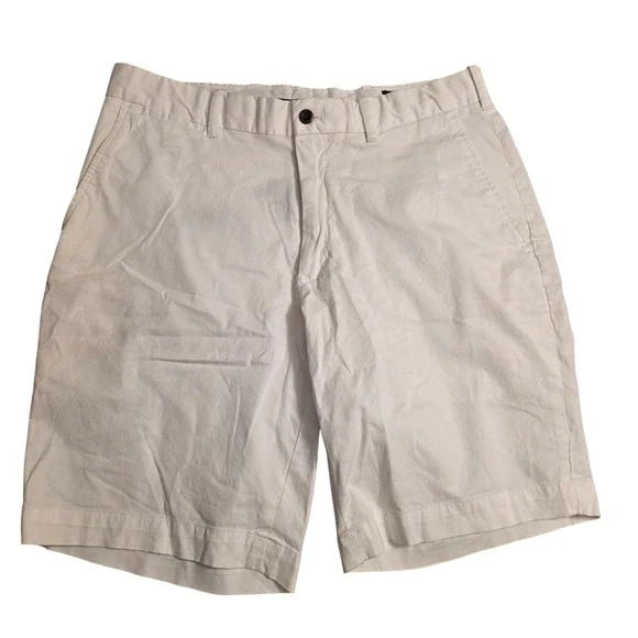 Polo Golf Ralph Lauren Mens White Cotton Twill Stretch Short Size 32 Plaid Crest