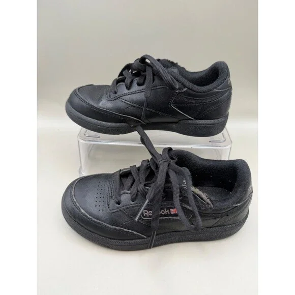 Reebok Club C Little Boys Size 10.5 Black on Black Fashion Sneakers