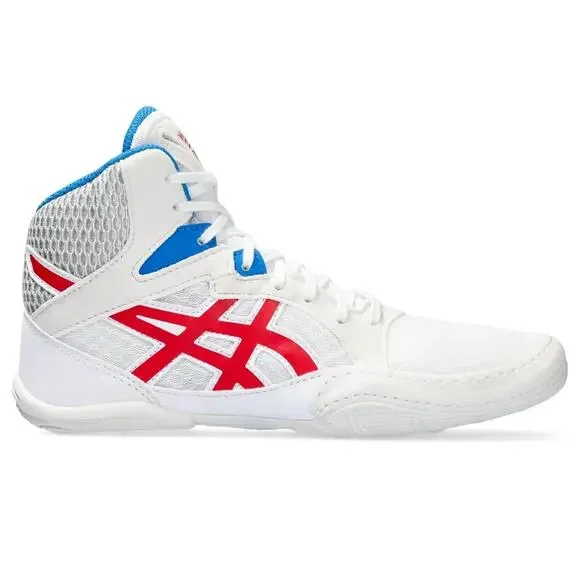 ASICS KID'S SNAPDOWN 3 GRADE SCHOOL WRESTLING SHOES, 2, WHITE/CLASSIC RED
