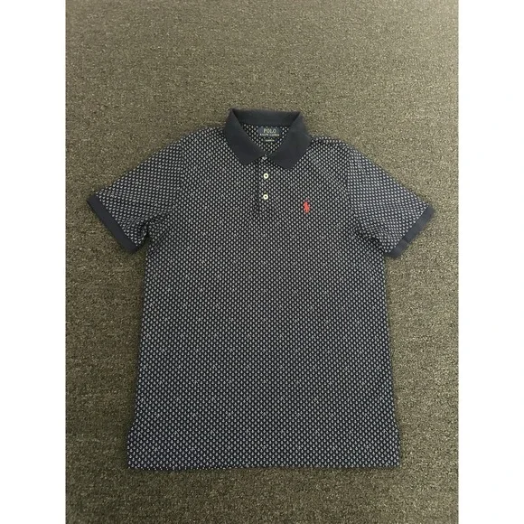 Polo Ralph Lauren Classic Fit Anchor Polo Shirt‎ Navy Mens Small Nautical Preppy