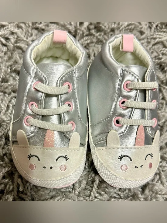 Carter's Silver and Pink Unicorn Sneakers for Kids