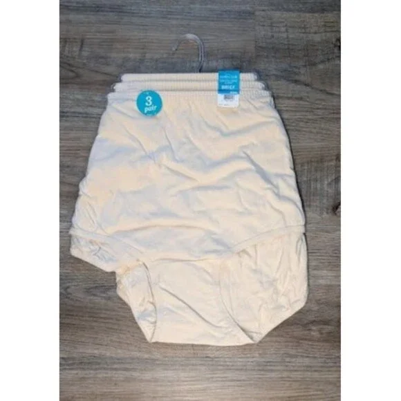 Vanity Fair BRIEFS Underwear 9 2XL Perfectly Yours 15320 Biege 100% COTTON 3PK