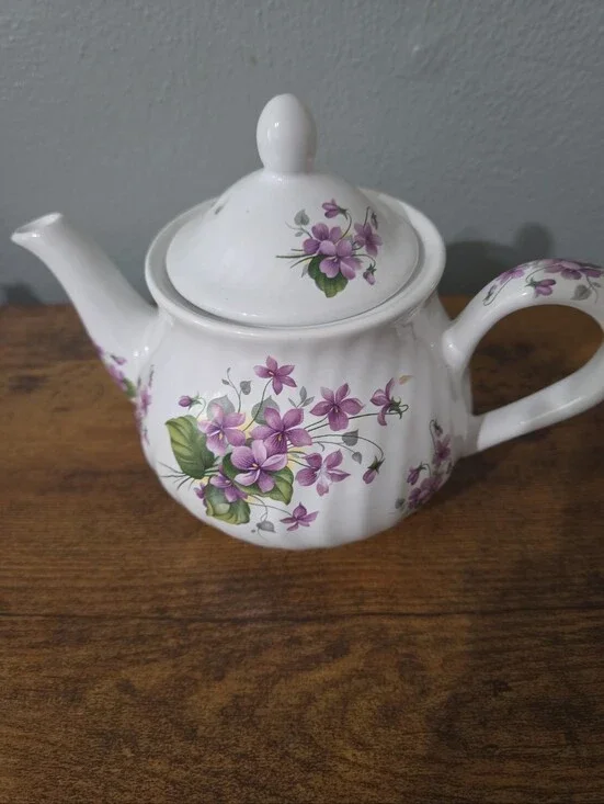 Vintage Arthur Wood & Son Staffordshire  , England Floral Teapot.