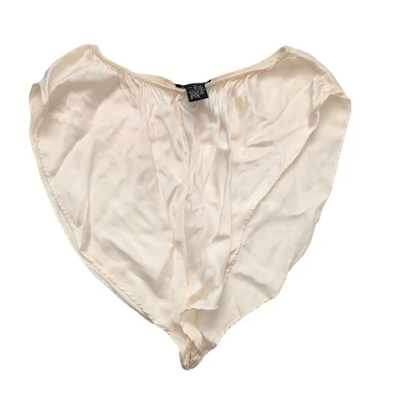 August Silk Intimates Cheeky Pajama Shorts S 100% Silk Ivory Sissy High Rise Leg