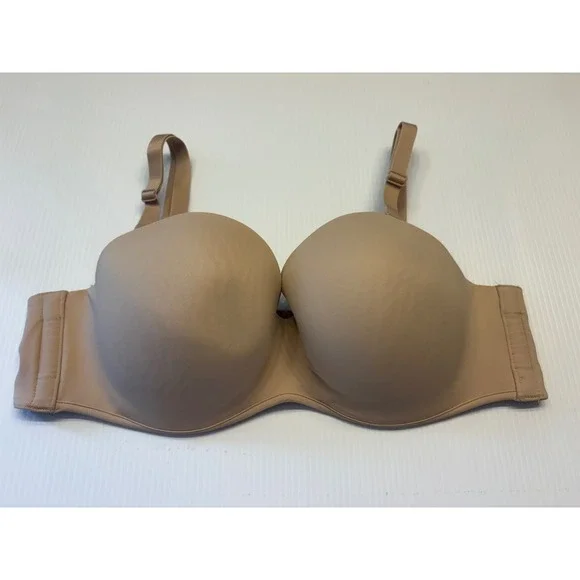 Cacique‎ Strapless Multi-way Bra Womens 40C Tan Smooth Boost Underwire Lingerie