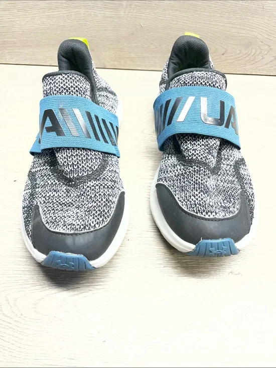 Under Armour Kids Gray Knit Slip-On Sneakers with Blue Strap #1060