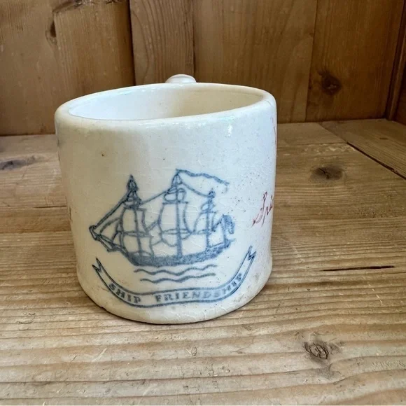 Vintage Old Spice Ship Friendship Shaving Mug Ivory Color Stoneware USA