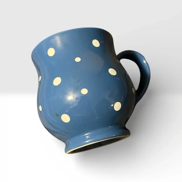 Temptations  Cottagecore, Blue and White Polka Dot Mug