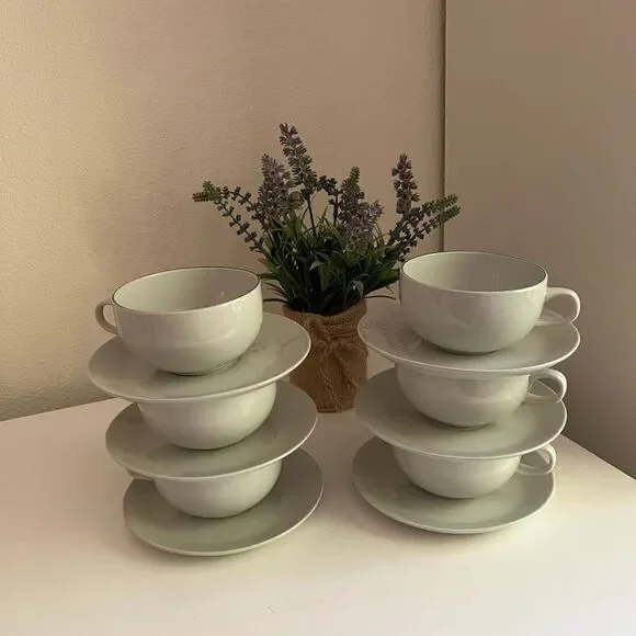 Royal Copenhagen set for 6 cups & saucers 3074 design from 1963 by Goethe Meyer