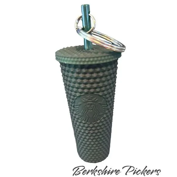 Starbucks 2022 Dark Green ‎ Tumbler Keychain Studded Cold Cup Ornament