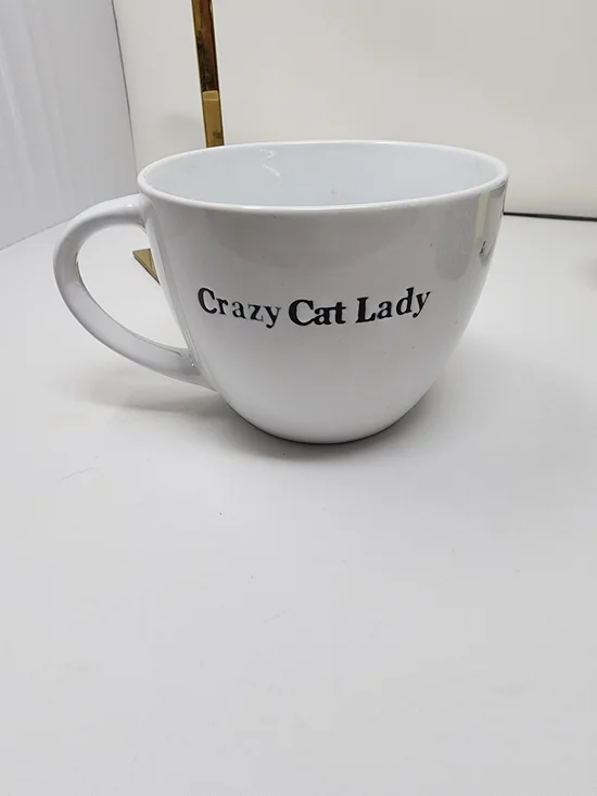 White 'Crazy Cat Lady' Ceramic Mug