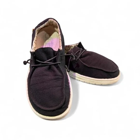 HEY DUDE YOUTH‎ 2-3 BLACK SLIP ON UNISEX SHOES