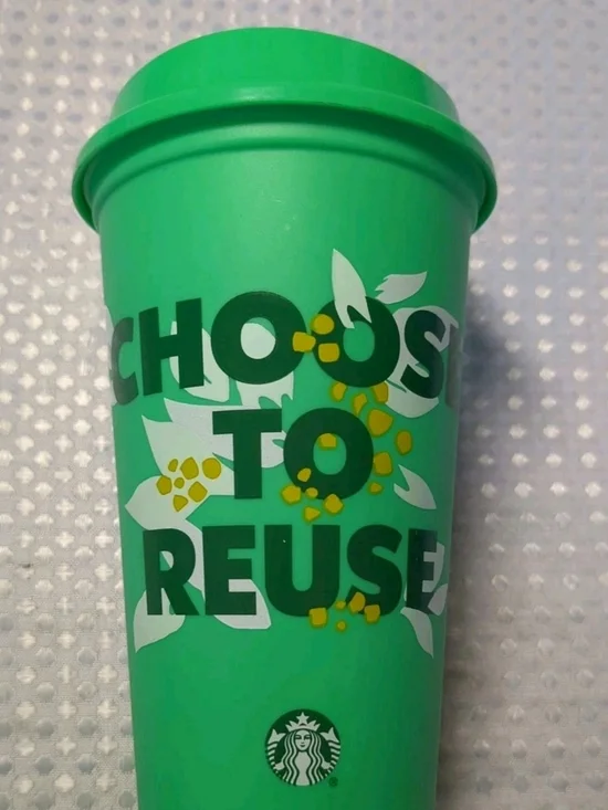 Starbucks Bright Green Recycled Content Travel Cup