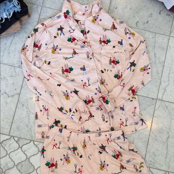 Kate Spade Pink Patterned Pajama Set
