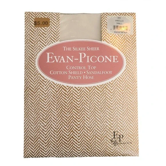 Evan Picone Silkee Sheer Control Top Pantyhose VANILLA  SMALL VTG 183