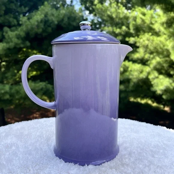 Le Creuset French Press Bluebell Purple Coffee Pot 34oz Provence Retired Color