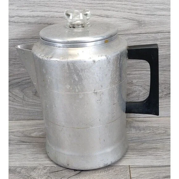 Vtg  Comet The Popular Aluminum 5 - 9 Cup Percolator Stovetop Coffee Maker