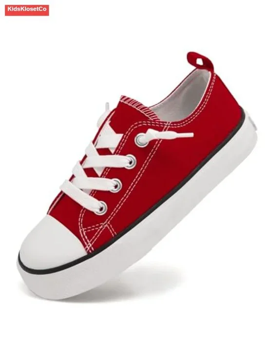 Kids Cushioned Canvas Slip On Sneakers Soft Durable