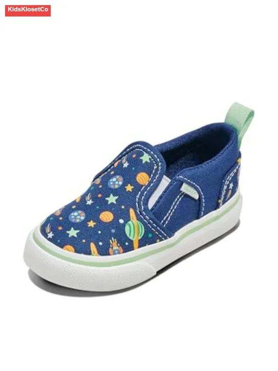 Canvas Slip-on Sneakers with Hook-and-Loop Strap for Toddlers