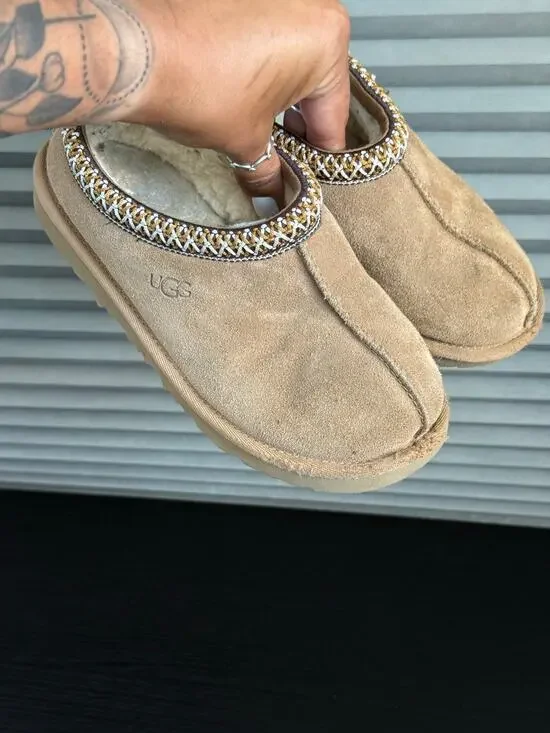 UGG Kids Tasman Slippers Chestnut Suede Sheepskin US 2 EU 33.5 1019066K
