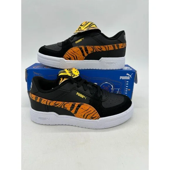 Puma CA Pro Hot Wheels Kids Size 2.5C Black Yellow Athletic Shoes 403431 01