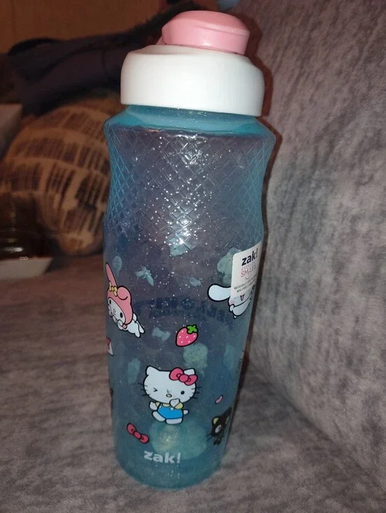 Zak! Hello Kitty Blue Water Bottle with Pink Cap