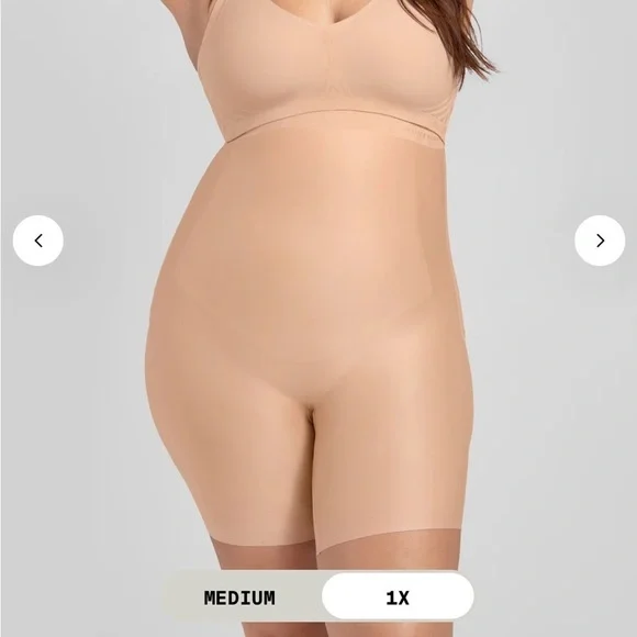 Honeylove No-Show  High-Waisted Shorts Size 3X in Sand Color